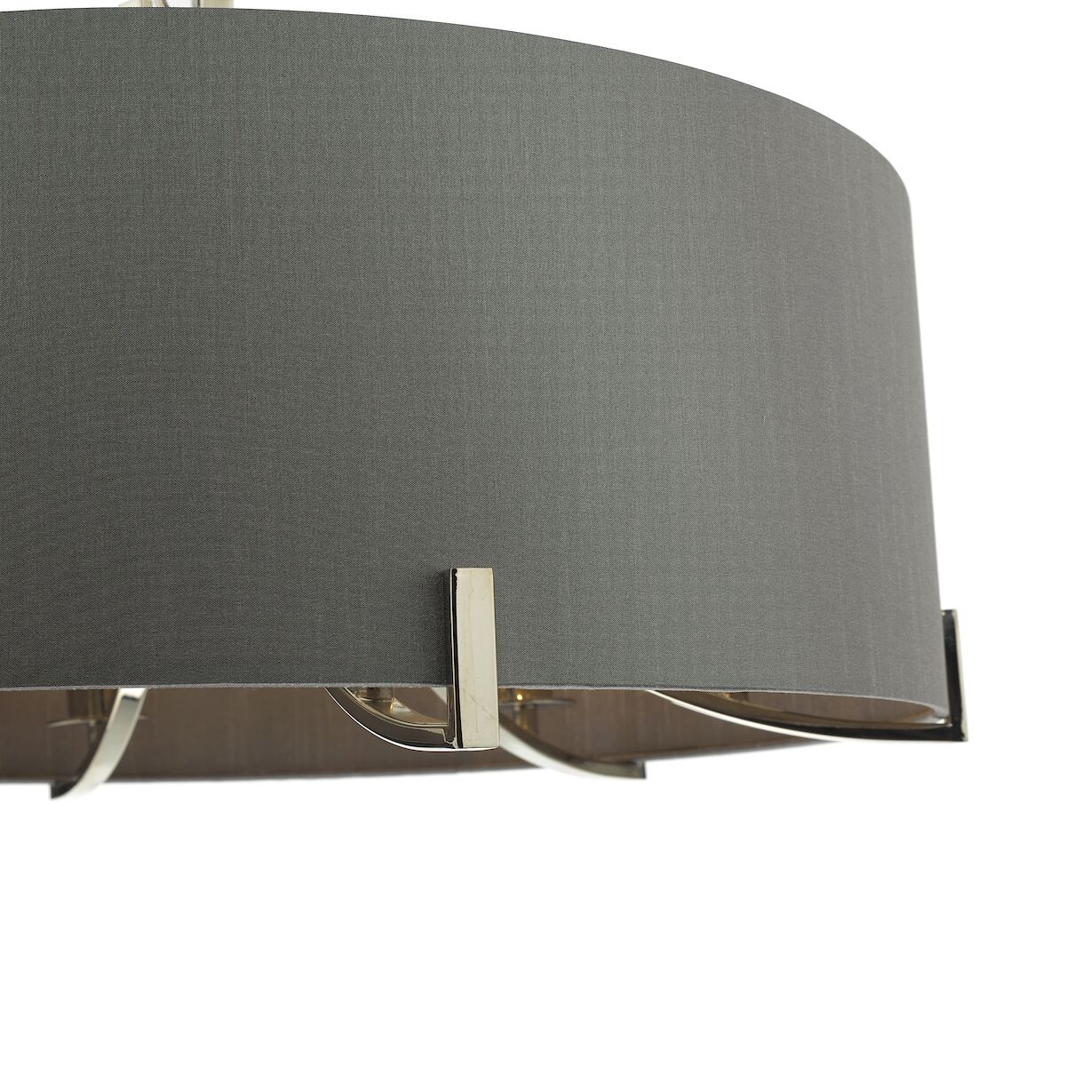 Veyron 6 Light Pendant Polished Nickel With Grey Shade<br>Polished Nickel - Image 4