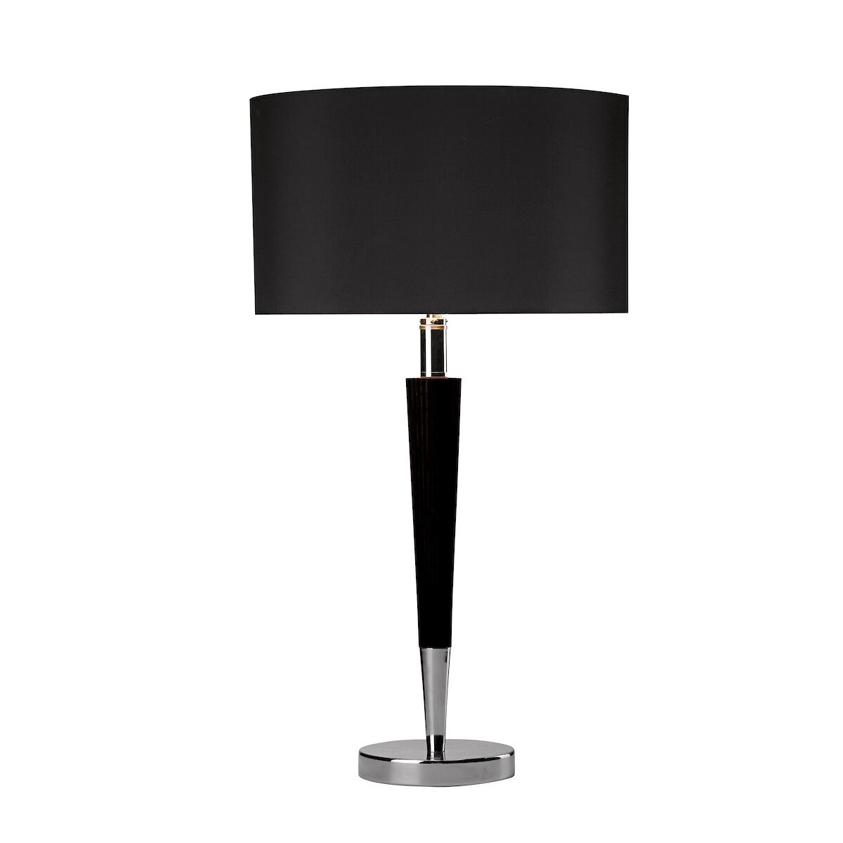 Viking Table Lamp Polished Chrome Black With Shade <br>Polished Chrome