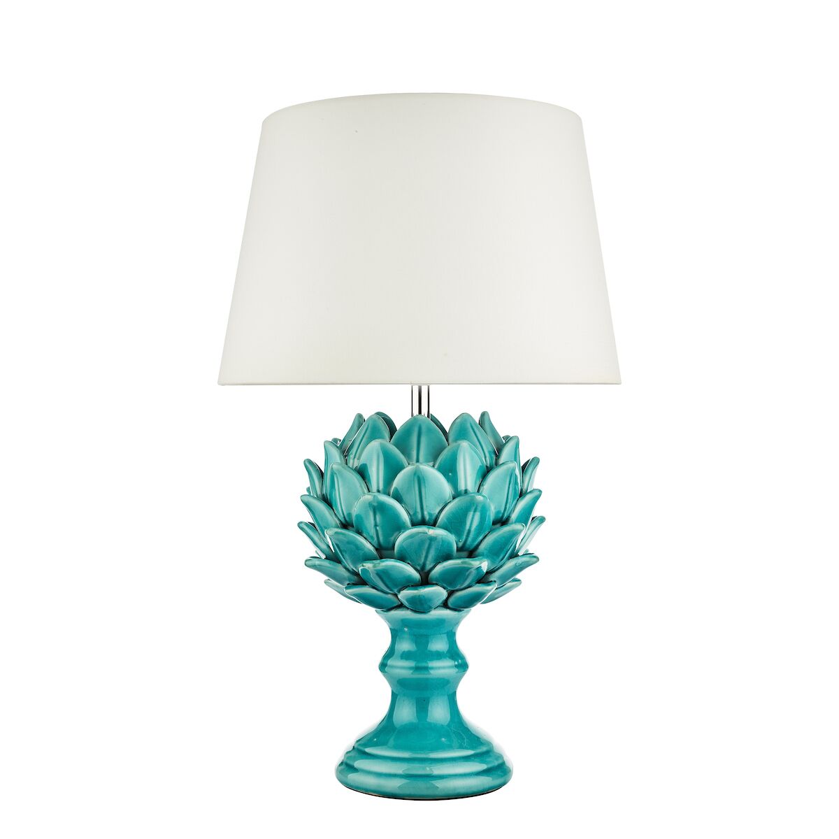 Violetta Table Lamp Blue Ceramic With Shade <br>Blue Ceramic