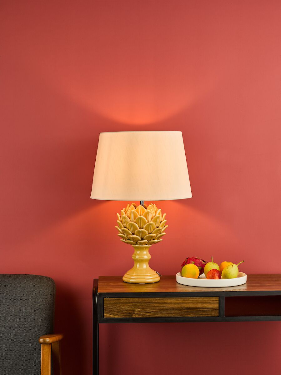 Violetta Table Lamp Yellow Ceramic With Shade <br>Yellow Ceramic - Image 3