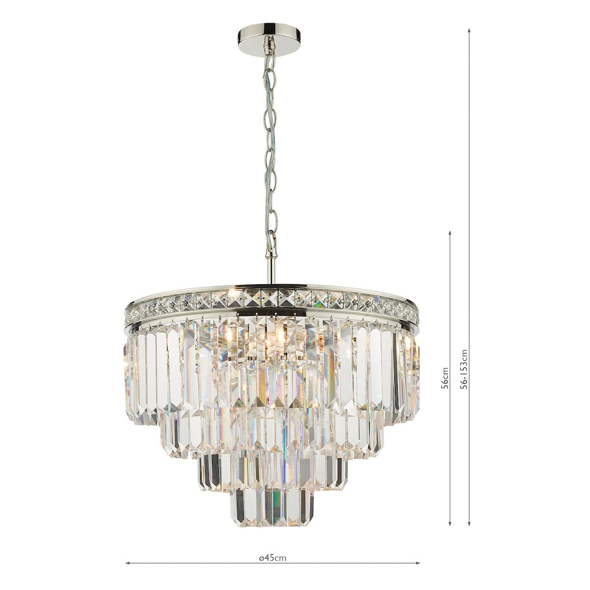 Vyana 4 Light Pendant Polished Nickel Crystal<br>Crystal - Image 7