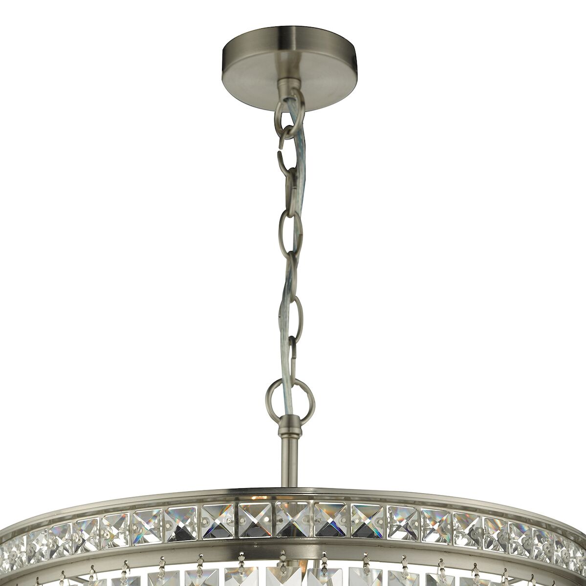Vyana 4 Light 4 Tier Pendant Brushed Nickel and Crystal Droppers<br>Crystal - Image 2