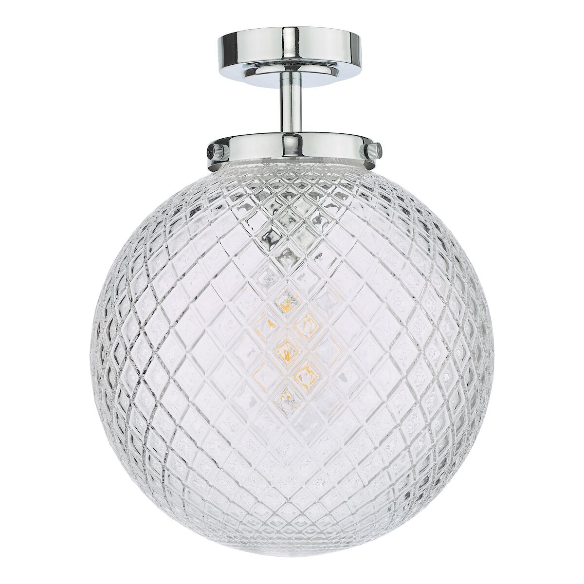 Wayne Bathroom Flush Polished Chrome Glass IP44<br>Polished Chrome - Image 2