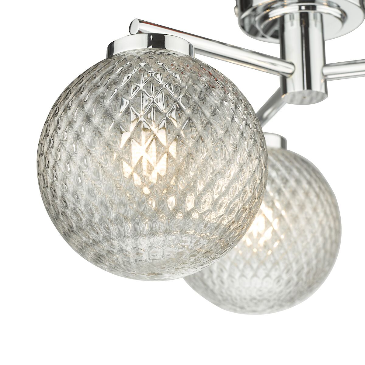Wayne Bathroom 3 Light Semi Flush Polished Chrome Glass IP44<br>Polished Chrome - Image 3