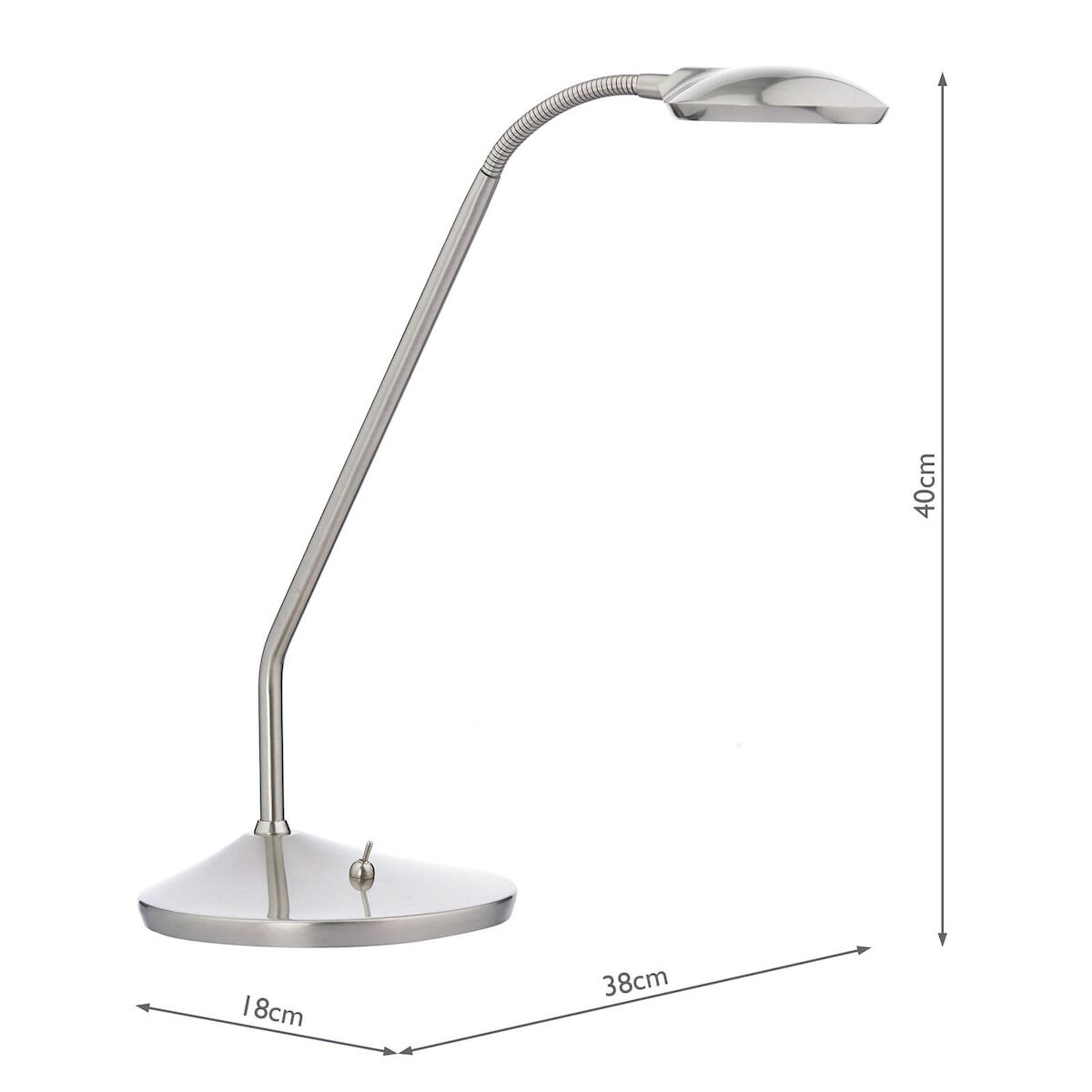 Wellington Task Table Lamp Satin Chrome LED<br>Satin Chrome - Image 4