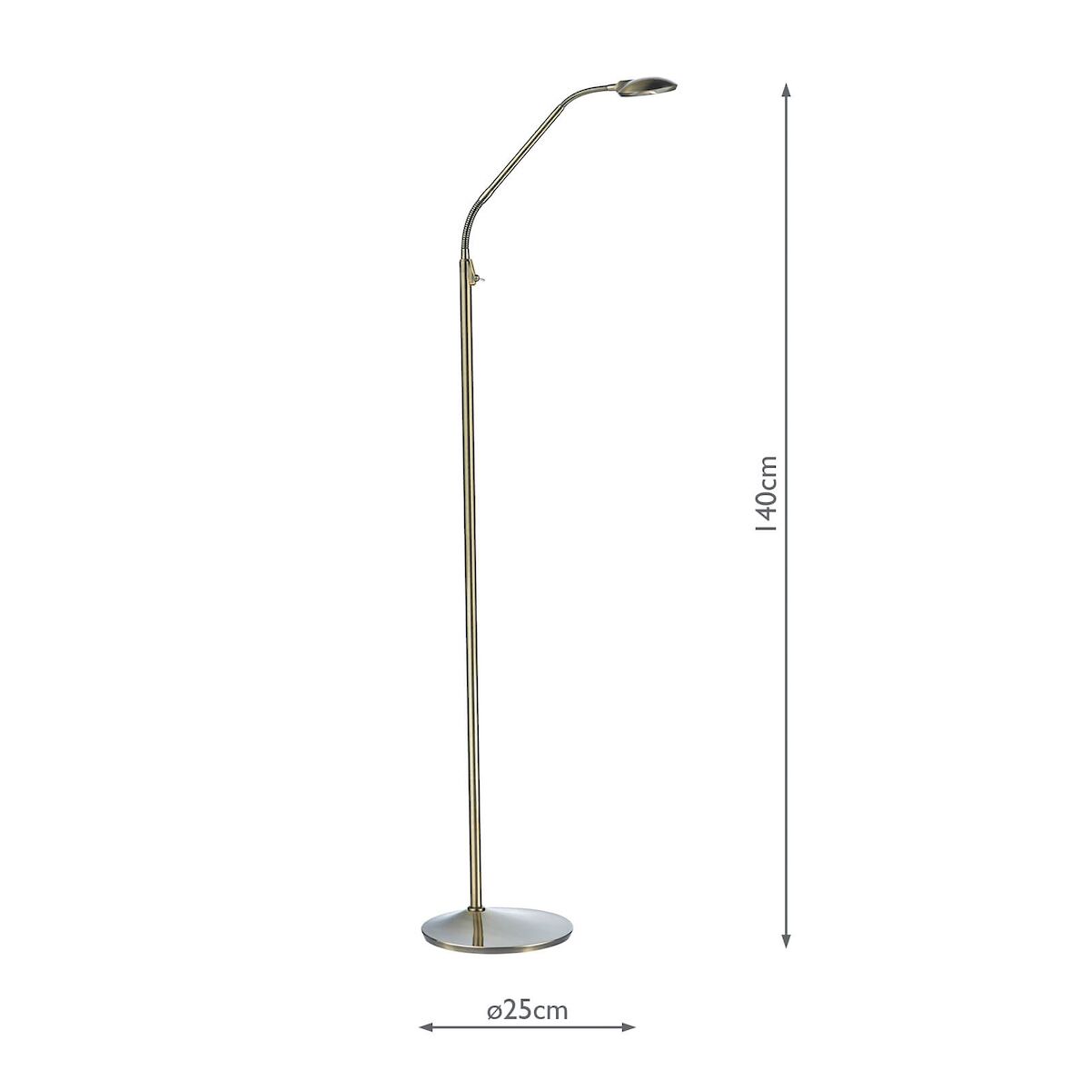 Wellington Task Floor Lamp Antique Brass LED<br>Antique Brass - Image 5