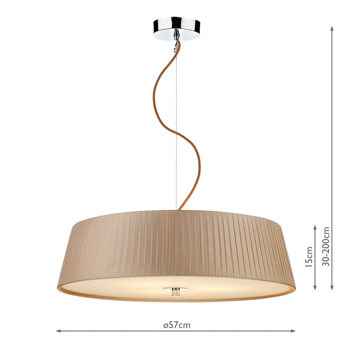 Wheel 3 Light Pendant Taupe Frosted Glass<br>Taupe - Image 4