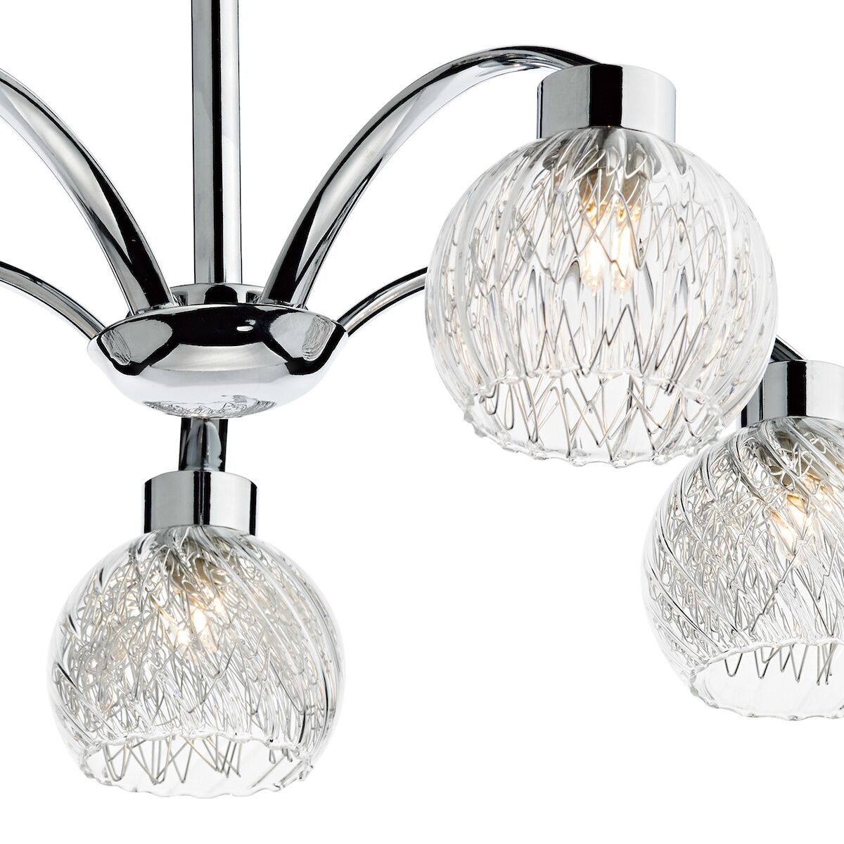 Yasmin 5 Light Semi Flush Polished Chrome<br>Polished Chrome - Image 4