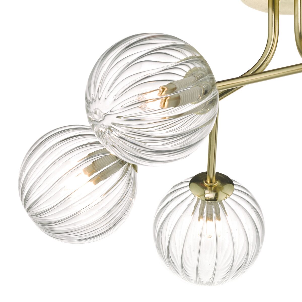 Yiska 6 Light Semi Flush Gold & Glass<br>Satin Gold - Image 3