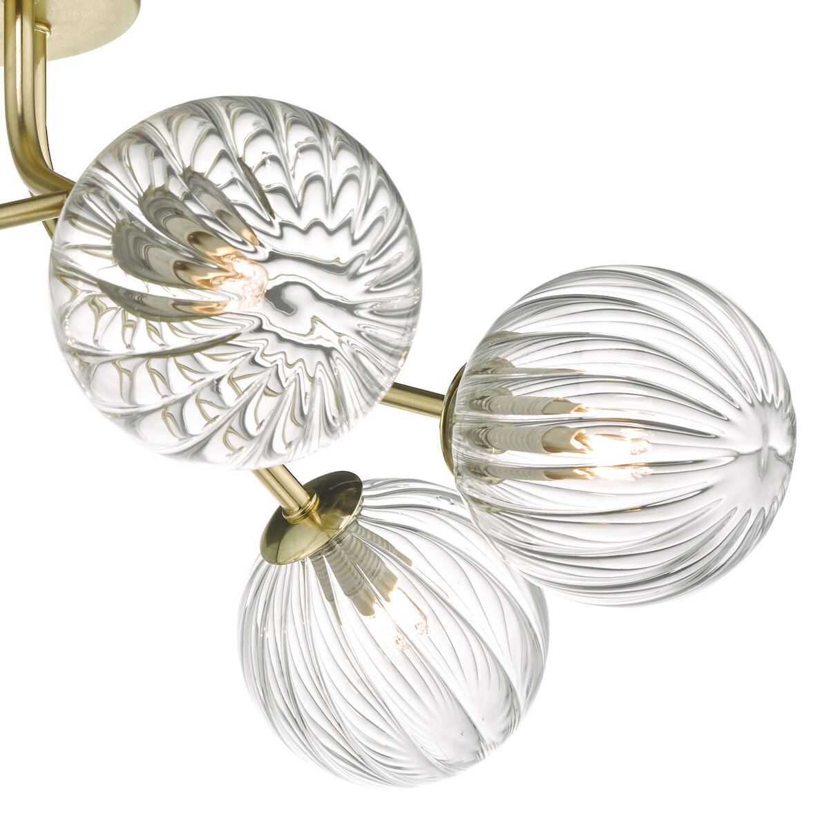 Yiska 6 Light Semi Flush Gold & Glass<br>Satin Gold - Image 4