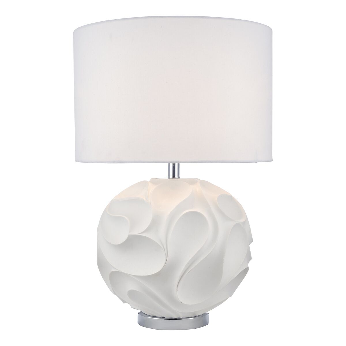 Zachary Round Table Lamp White With Shade <br>Matt White - Image 2