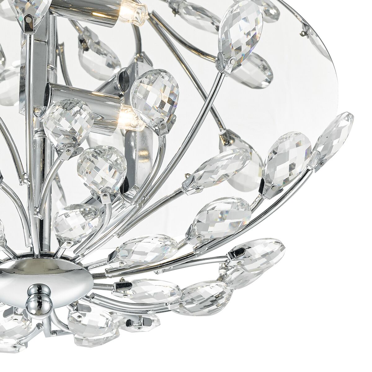 Zafir 3 Light Flush Polished Chrome Crystal<br>Polished Chrome - Image 3