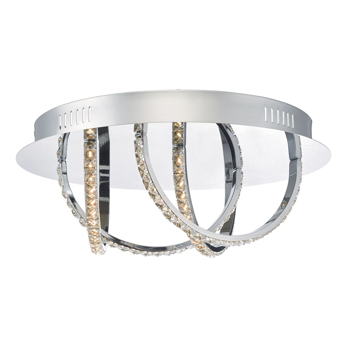Zancara Small 4 Light Flush Polished Chrome and Crystal LED<br>Polished Chrome - Image 2
