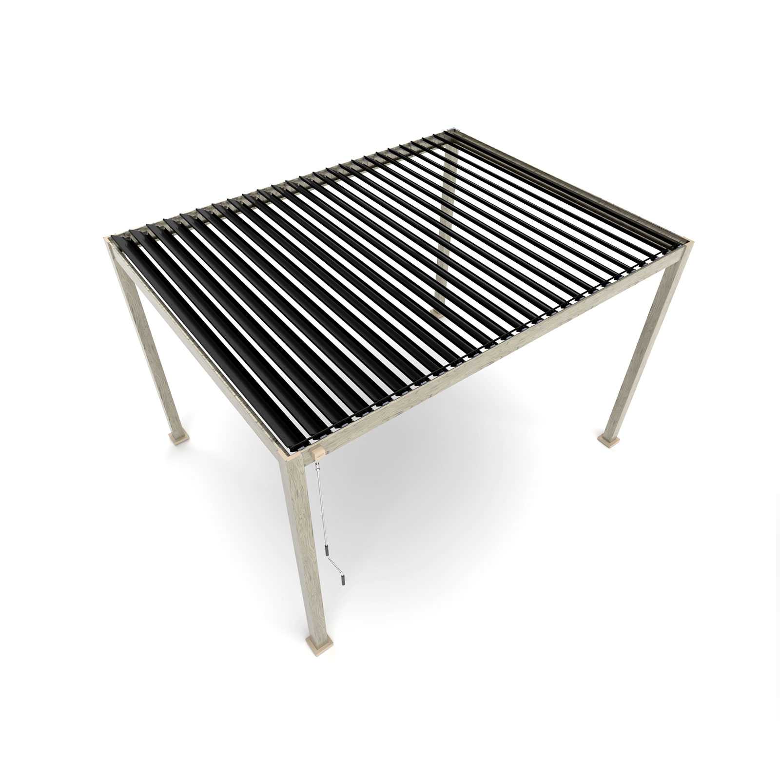 Nova <br> Titan Aluminium Pergola - 4m x 3m Rectangular - Wood Effect - - Image 5