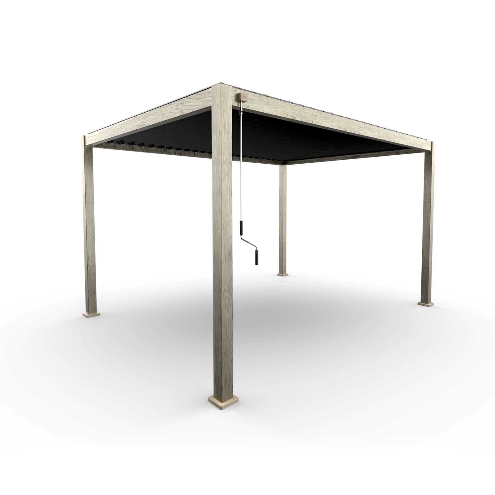 Nova <br> Titan Aluminium Pergola - 4m x 3m Rectangular - Wood Effect - - Image 6