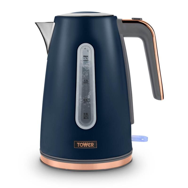 Tower T10066BLUĀ Cavaletto Jug Kettle, Midnight Blue and Rose GoldĀ