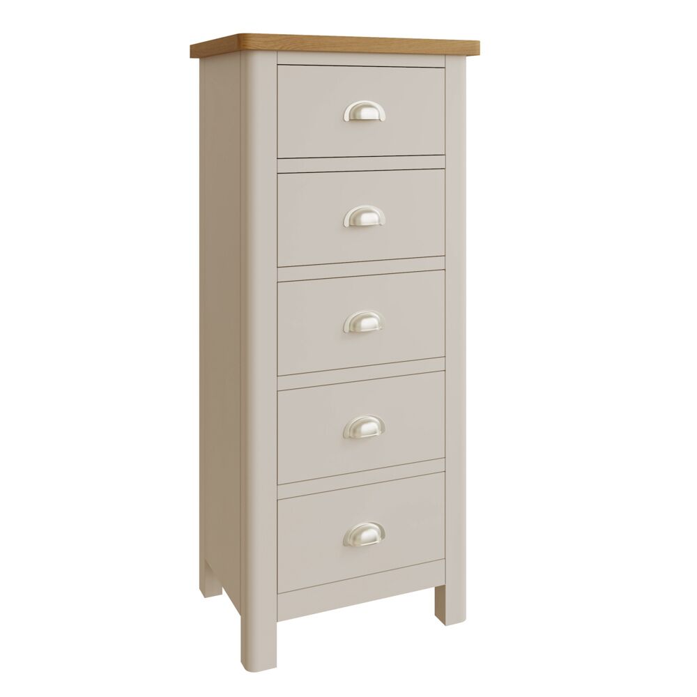 Raleigh 5 Drawer Narrow Chest Truffle - Image 2