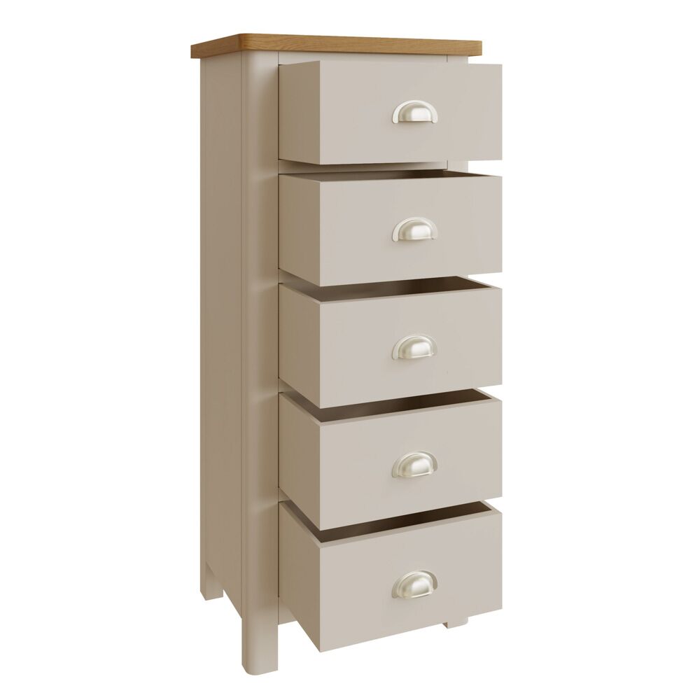 Raleigh 5 Drawer Narrow Chest Truffle - Image 3