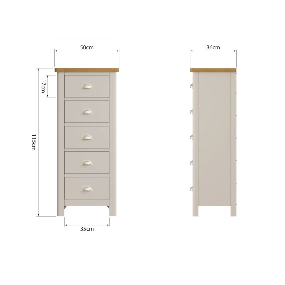 Raleigh 5 Drawer Narrow Chest Truffle - Image 9