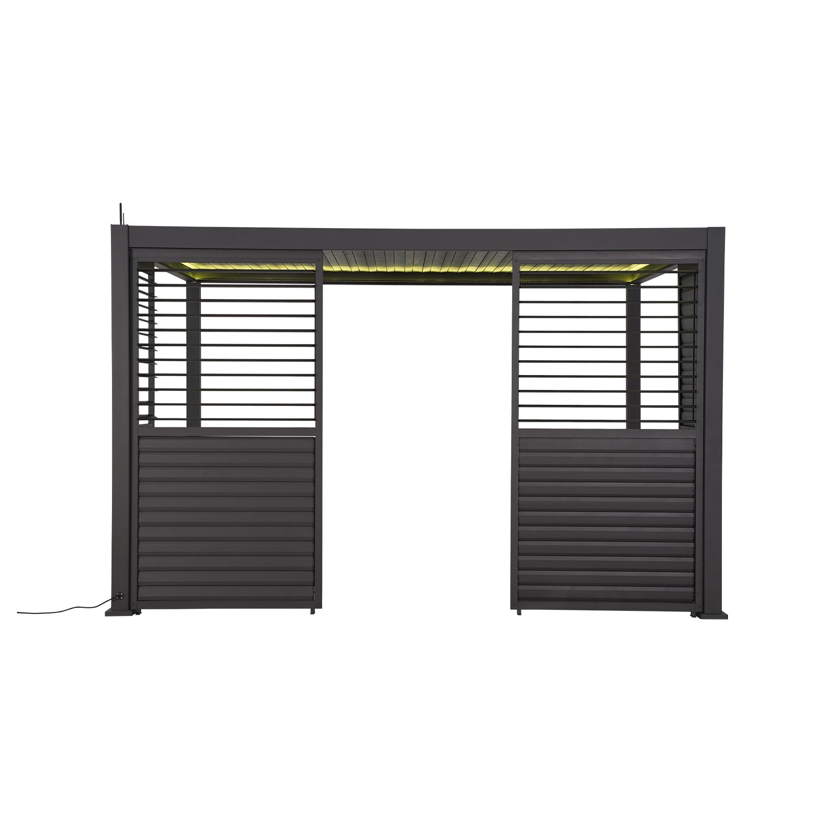 Nova <br> Titan 1.2m Aluminium Side Wall With Adjustable Louvres for 3.6m Titan Pergola - Grey - Image 3