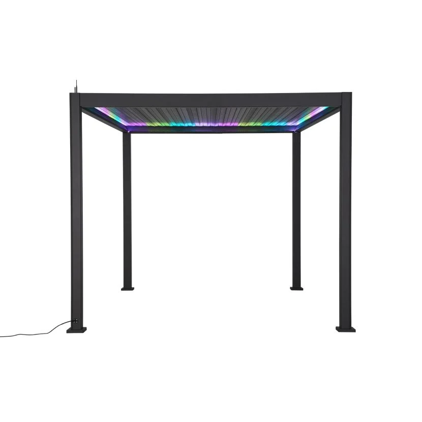Nova <br> Titan Plus LED 3m x 3m Square Aluminium Pergola – Grey