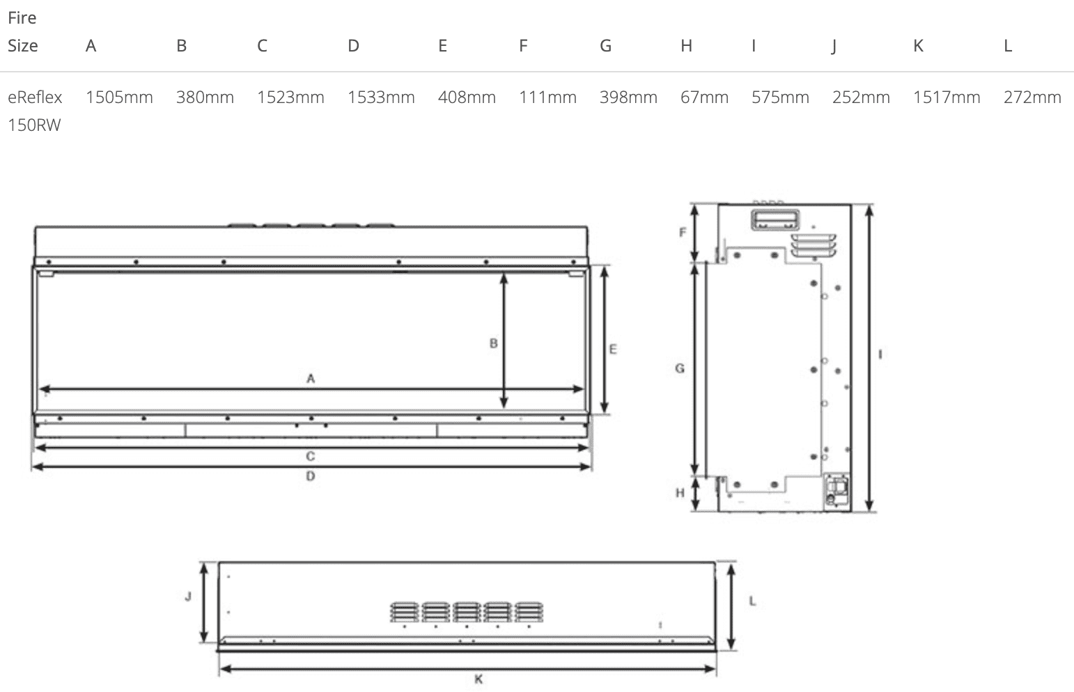 Gazco eReflex 150RW Inset Electric Fire - Image 2