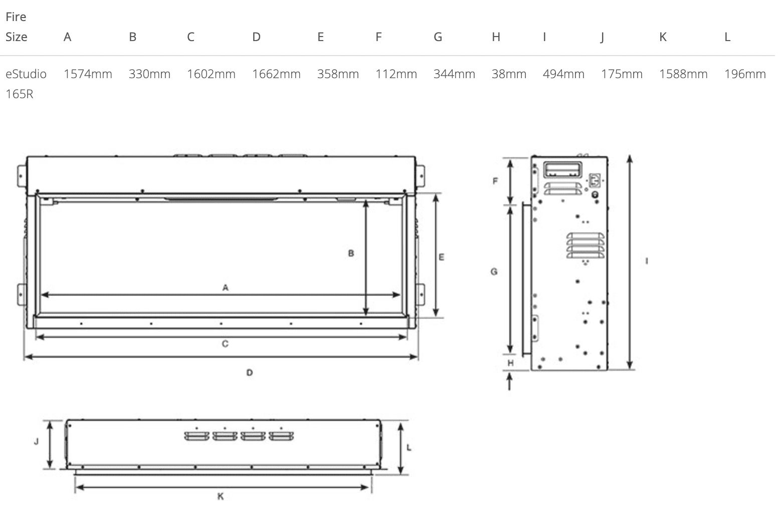 Gazco eStudio 165R Inset Electric Fire - Image 2