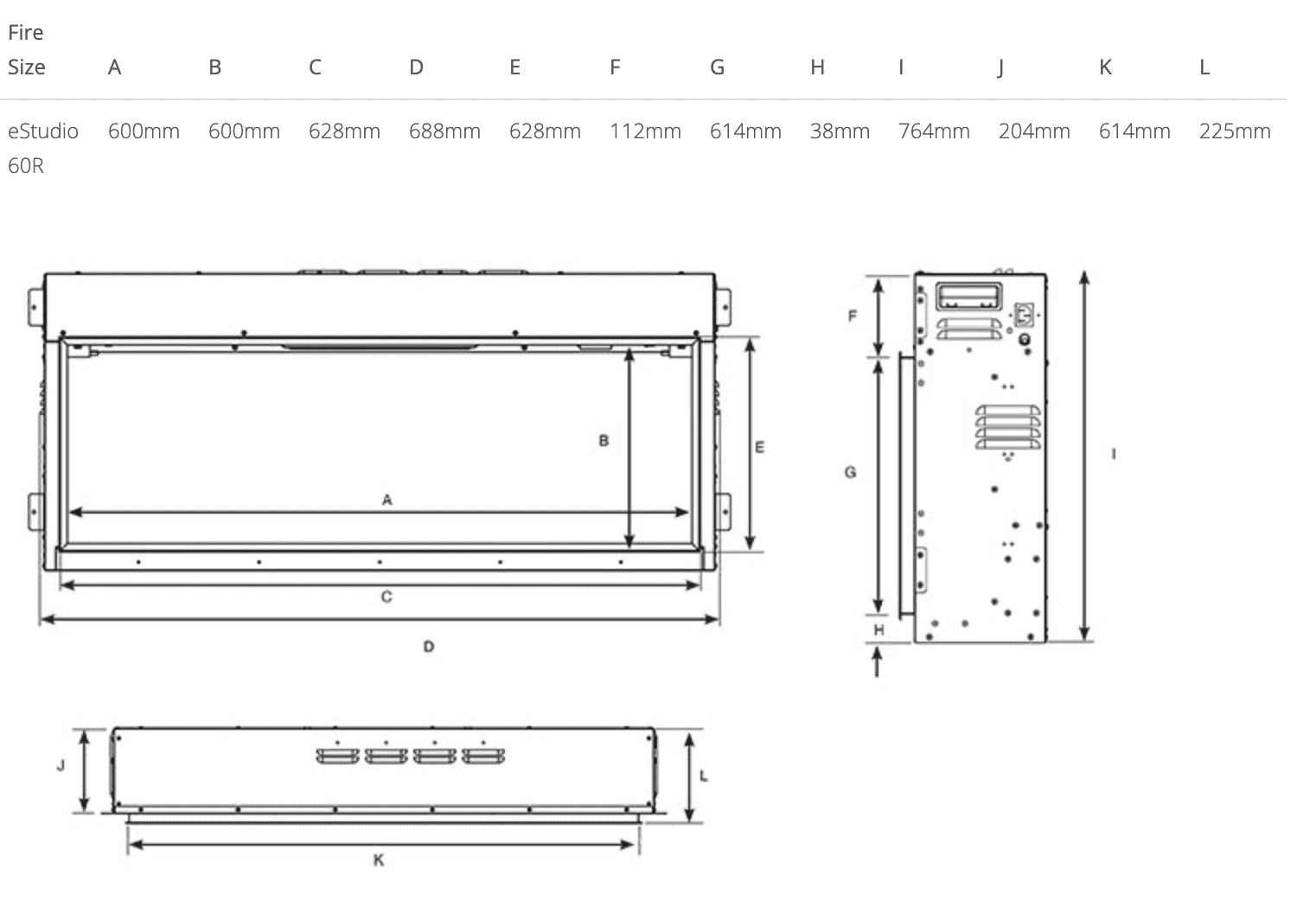 Gazco eStudio 60R Inset Electric Fire - Image 2