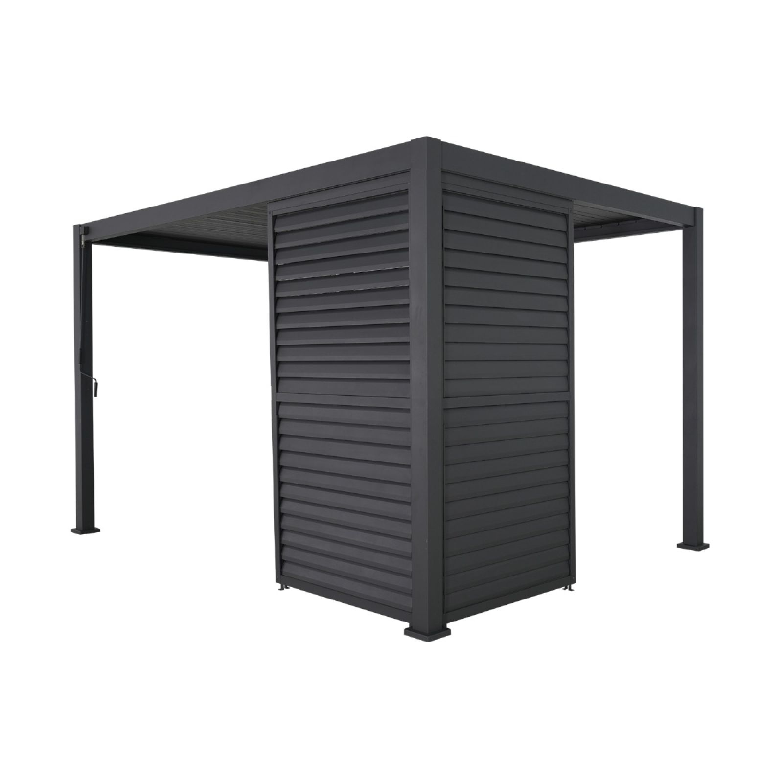 Nova <br> Titan 1.2m Aluminium Side Wall With Adjustable Louvres for 3.6m Titan Pergola - Grey - Image 2
