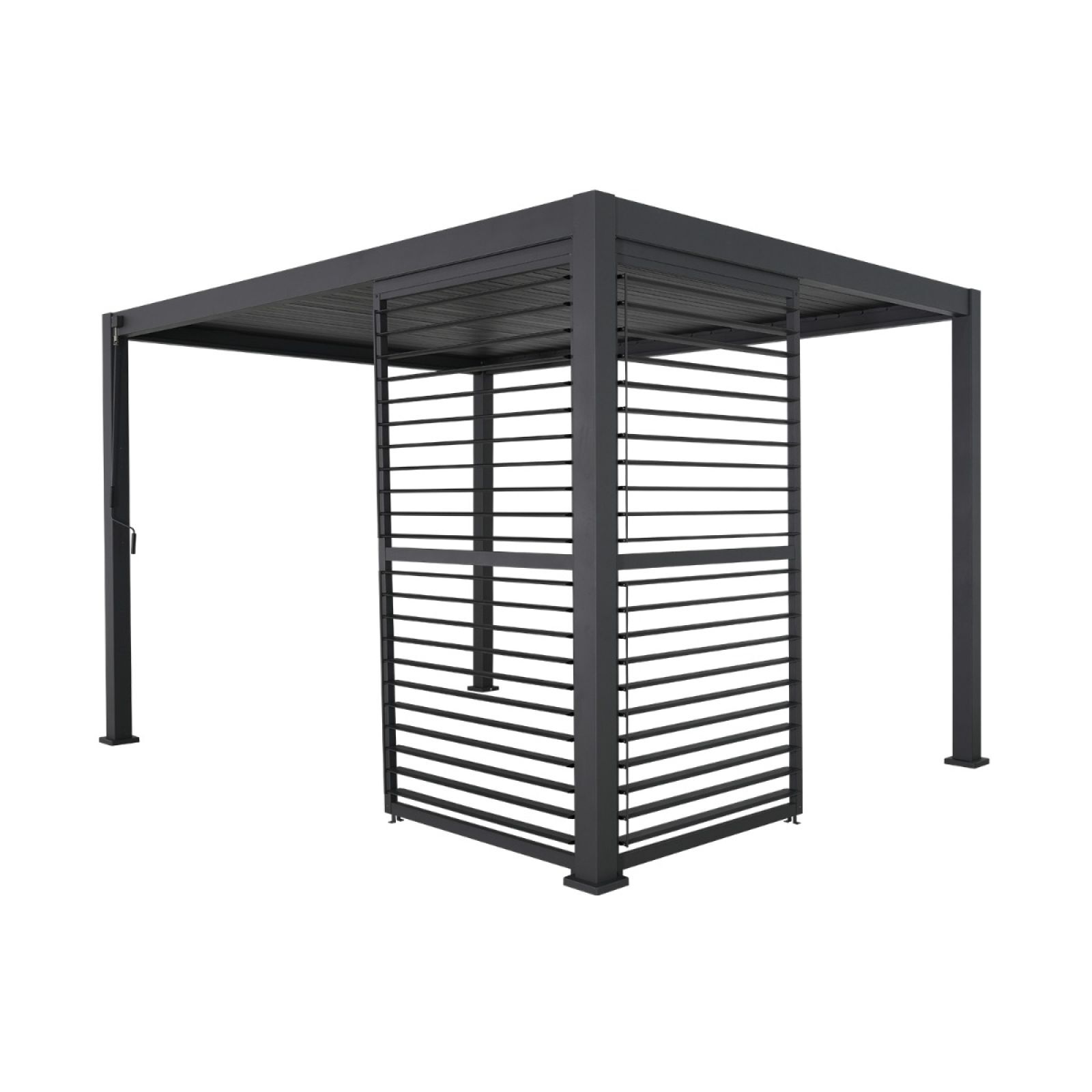Nova <br> Titan 1m Aluminium Side Wall With Adjustable Louvres for 3m Titan Pergola - Grey - Image 3
