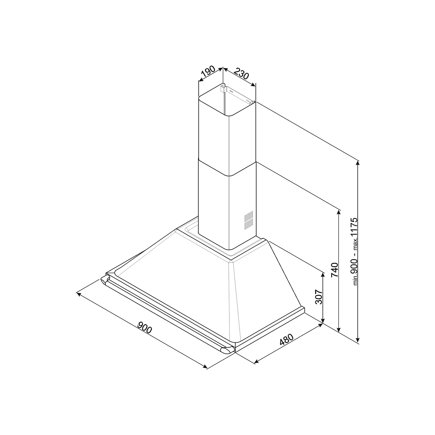 Smeg KT90 Victoria Chimney Cooker Hood - Image 2