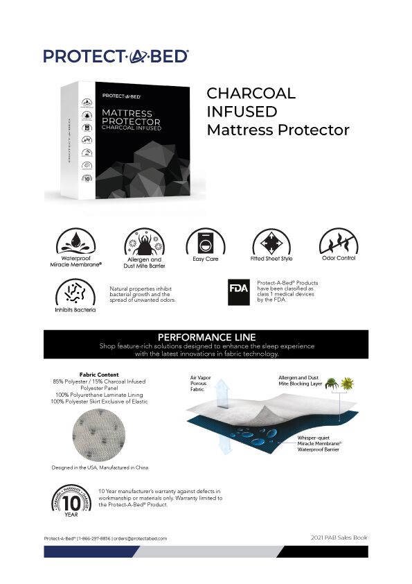 Protect-A-Bed Charcoal Infused Small Double Mattress Protector 120cm - Image 3