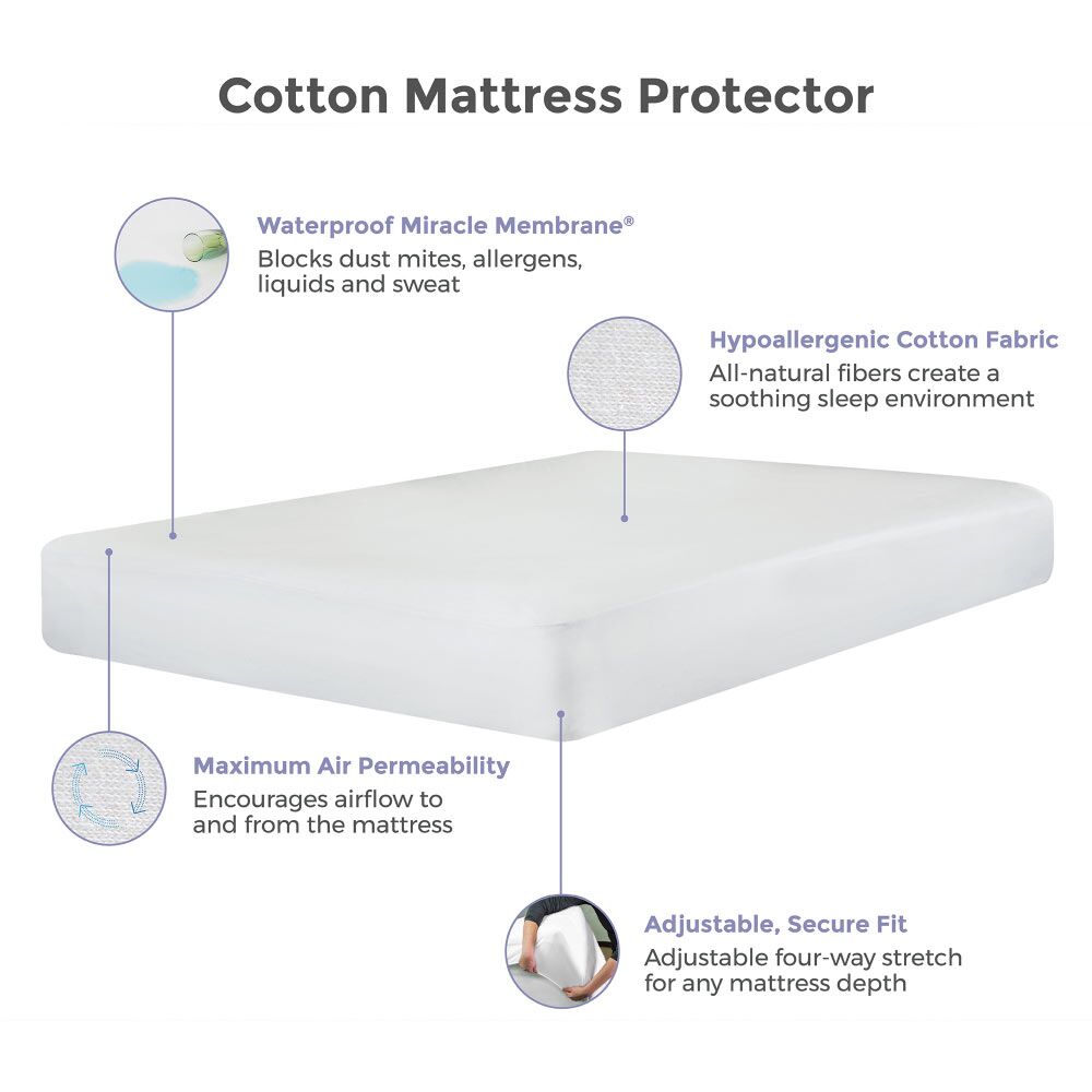 Protect-A-Bed Cotton Super King Mattress Protector 180cm - Image 3