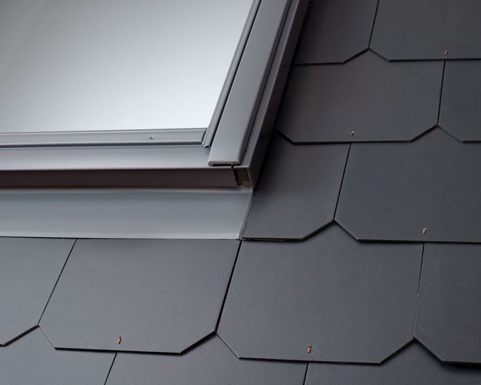 Velux EDL CK06 1000 Single Slate Flashing With BFX Underfelt - Grey - 55x118cm