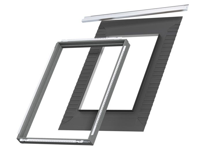 Velux Pro+ EDW MK06 2000 Single Profiled Tile Flashing With BDX Insulation - Grey - 78x118cm - Image 2