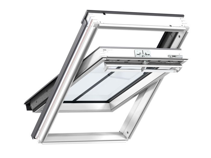 Velux GGL CK04 S15W01 Manual Centre Pivot Conservation Window - White int / Black ext - With Glazing Bar - 55x98cm - Image 2