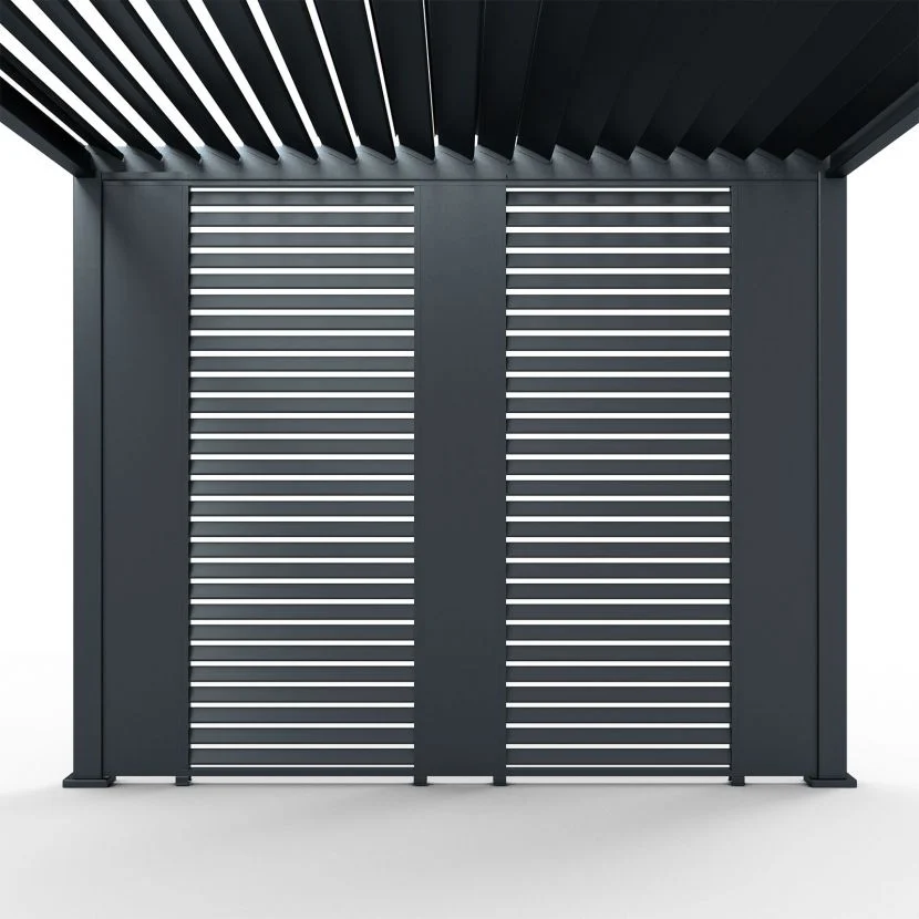 Nova <br> Titan Aluminium Pergola 31cm Solid Side Wall Panel - Grey - Image 2
