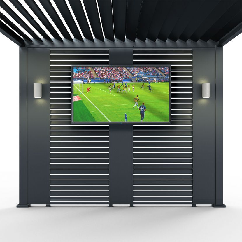 Nova <br> Titan Aluminium Pergola 31cm Solid Side Wall Panel - Grey - Image 3