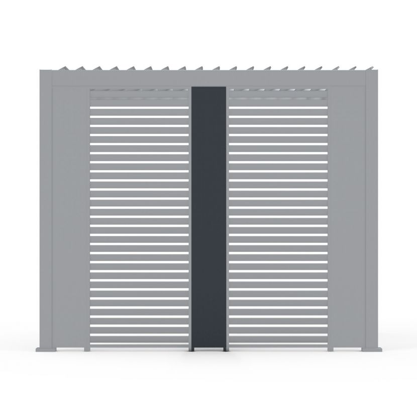 Nova <br> Titan Aluminium Pergola 31cm Solid Side Wall Panel - Grey - Image 5