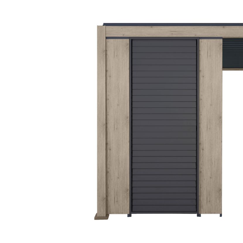 Nova <br> Titan Aluminium Pergola 31cm Solid Side Wall Panel - Wood Effect - Image 6