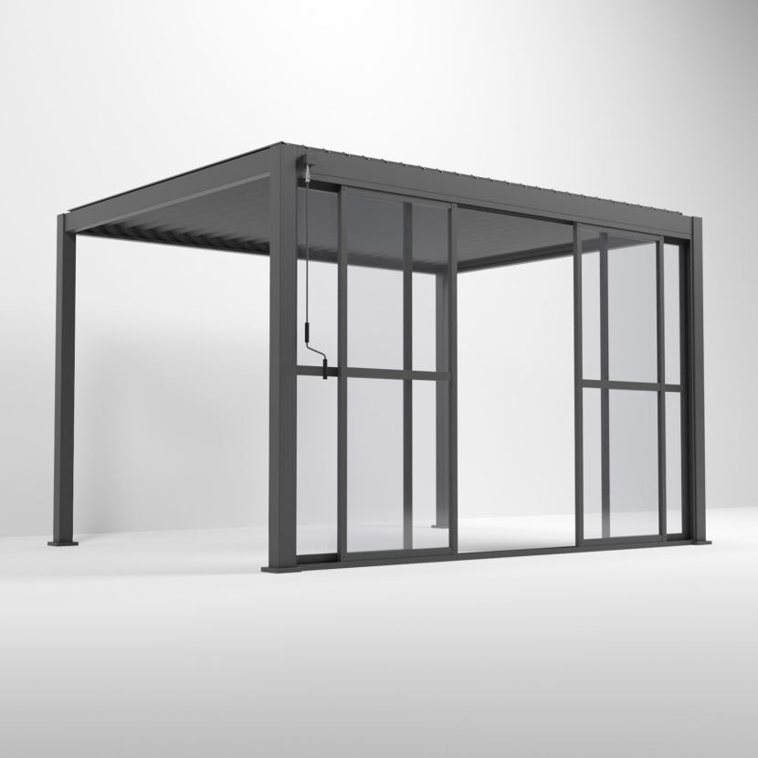 Nova <br> Titan Transparent French Sliding Door System - 4m - Grey - Image 2