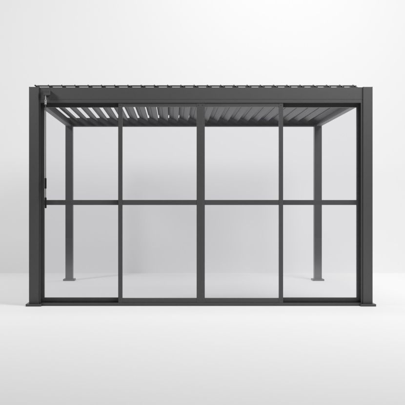 Nova <br> Titan Transparent French Sliding Door System - 4m - Grey - Image 3