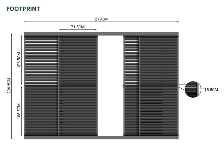 Nova <br> Titan Sliding Doors for 3m Titan Pergola - Grey - Image 6