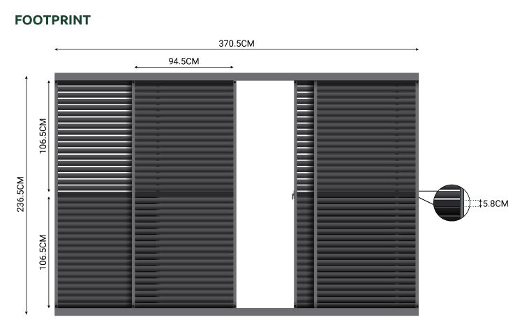 Nova <br> Titan Sliding Doors for 4m Titan Pergola - Grey - Image 6