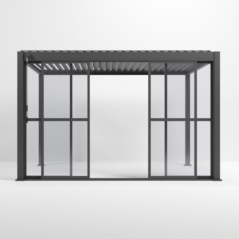 Nova <br> Titan Transparent French Sliding Door System - 3.6m - Grey - Image 4