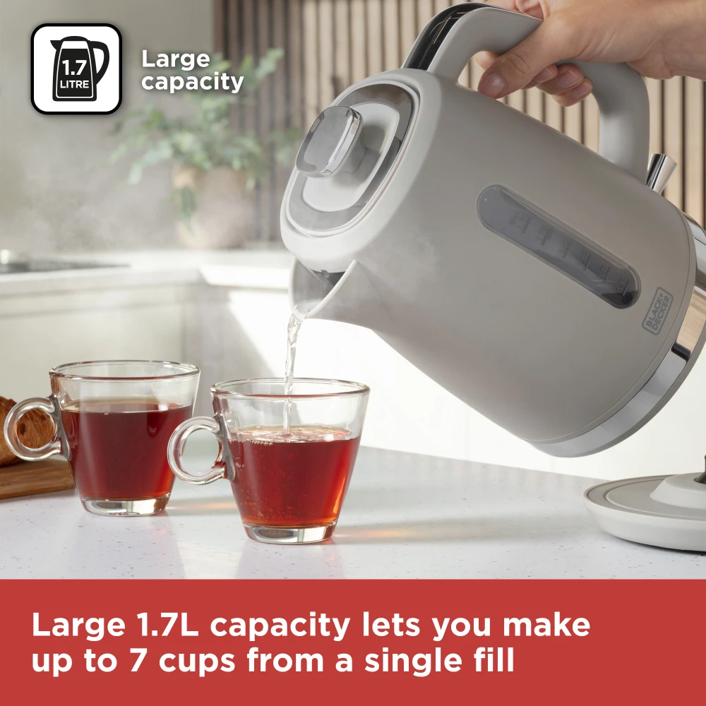 Black & Decker BXKE10072GB 3000W 1.7L Kettle - Grey - Image 6