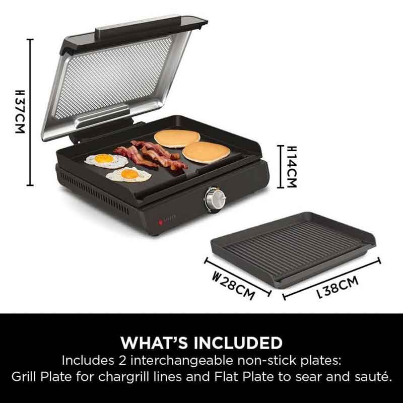 Ninja GR101UK Ninja Sizzle Grill & Flat Plate - Black - Image 4