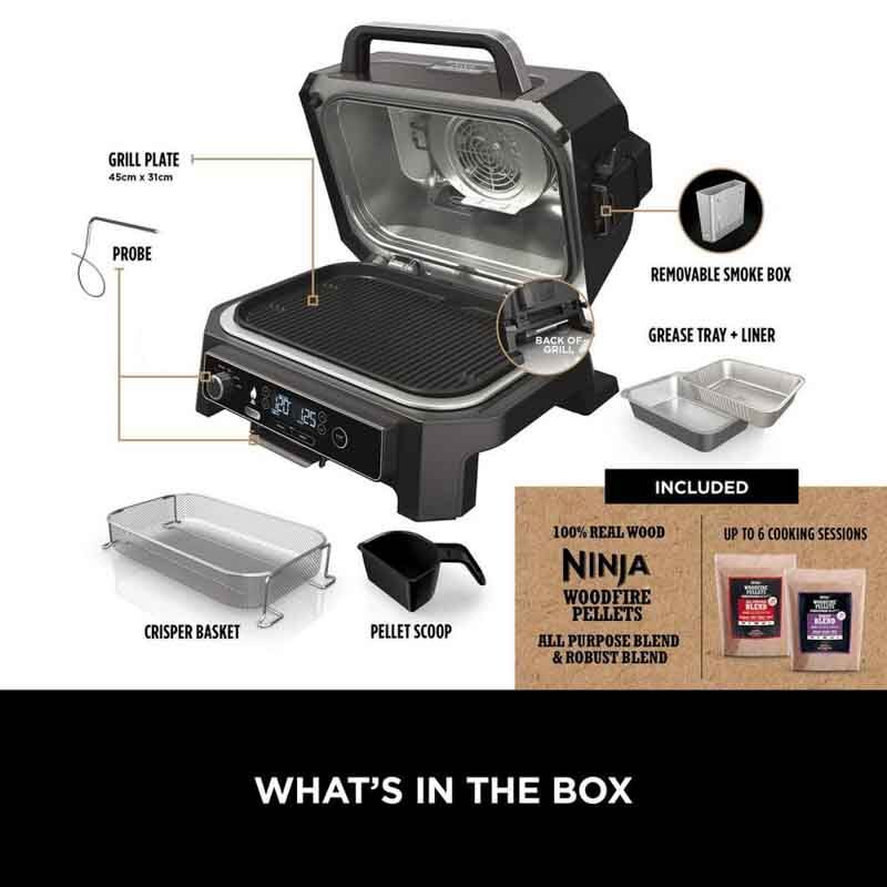 Ninja OG850UK Woodfire Pro XL Electric BBQ Grill & Smoker - Black/Grey - Image 2