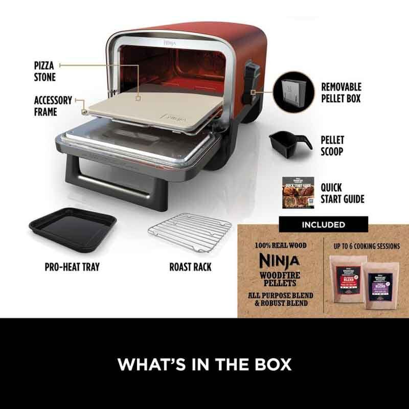 Ninja OO101UK Ninja Woodfire Electric Outdoor Oven - Terracotta/Steel - Image 10