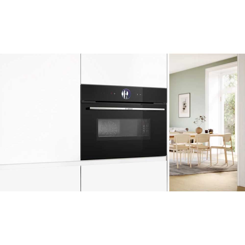 Bosch Series 8 CMG7761B1B Built In Compact Electric Single Oven with Pyrolytic Cleaning - Black - Image 3